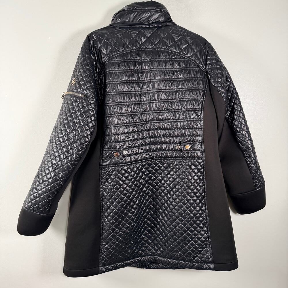 MK Michael Kors Black Puffer Parka Jacket Coat Runway Designer Quilted Size 1X - Picture 5 of 9